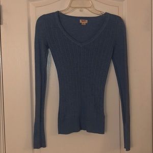 V Neck Baby Blue Sweater
